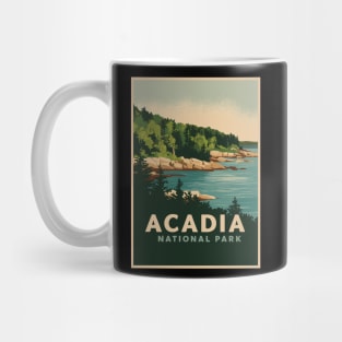 Vintage Acadia US National Park Poster Mug